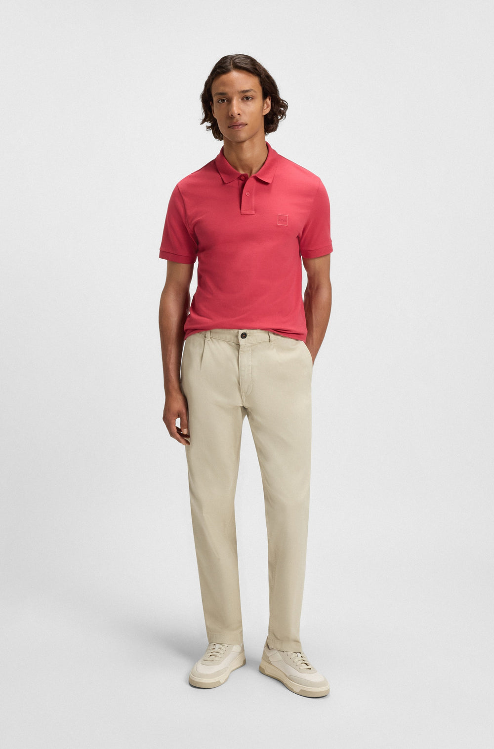 BOSS Polos Slim Fit in Cotton Mix - PASSENGER 10256683 01-50507803- Concorde Fashion#color_red-645