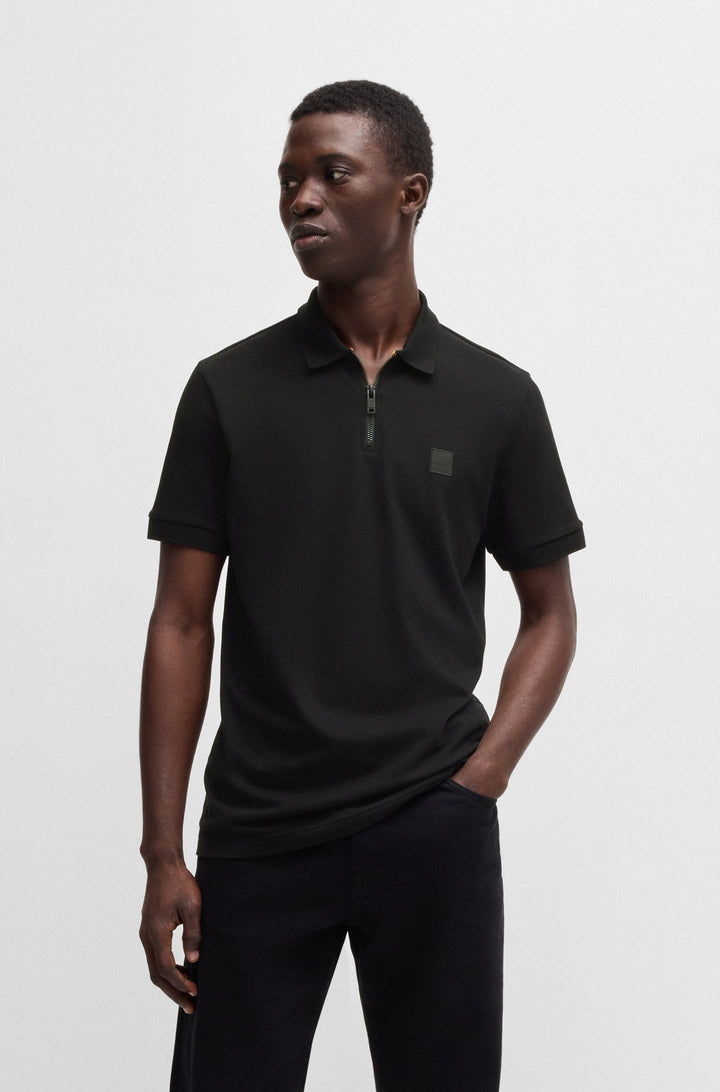BOSS Polos Slim Fit - PASSERZIP 50537507- Concorde Fashion#color_black-001