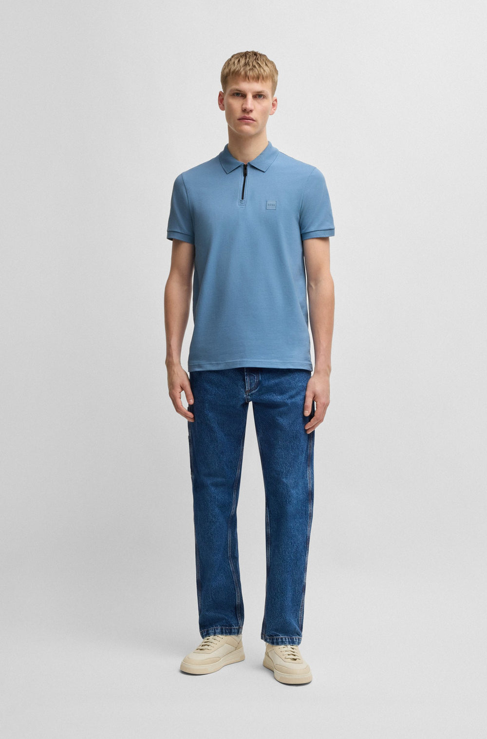 BOSS Polos Slim Fit - PASSERZIP 50537507- Concorde Fashion#color_blue-462