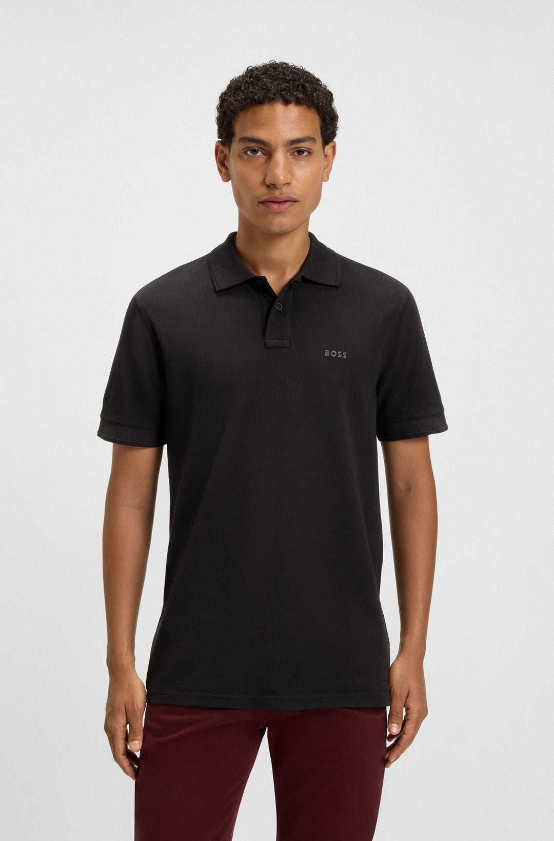 BOSS Regular Fit Polos in Cotton - PRIME 10256692 01-50507813- Concorde Fashion#color_black-001