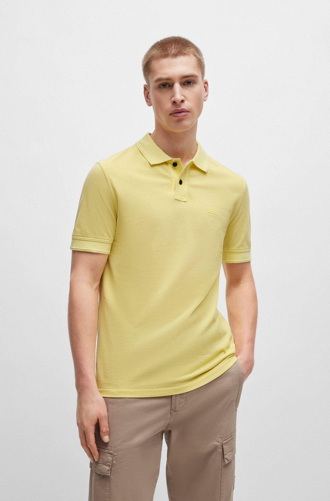 BOSS Regular Fit Polos in Cotton - PRIME 10256692 01-50507813- Concorde Fashion#color_yellow-737