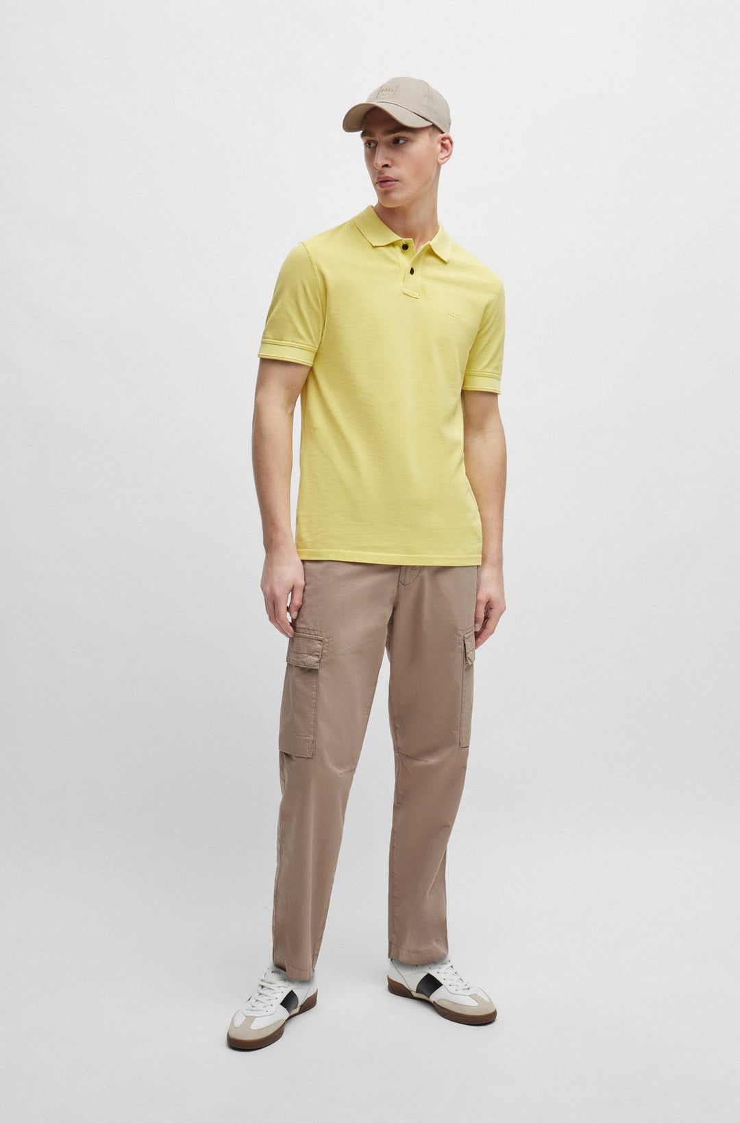 BOSS Regular Fit Polos in Cotton - PRIME 10256692 01-50507813- Concorde Fashion#color_yellow-737