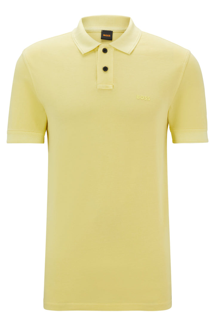 BOSS Regular Fit Polos in Cotton - PRIME 10256692 01-50507813- Concorde Fashion#color_yellow-737