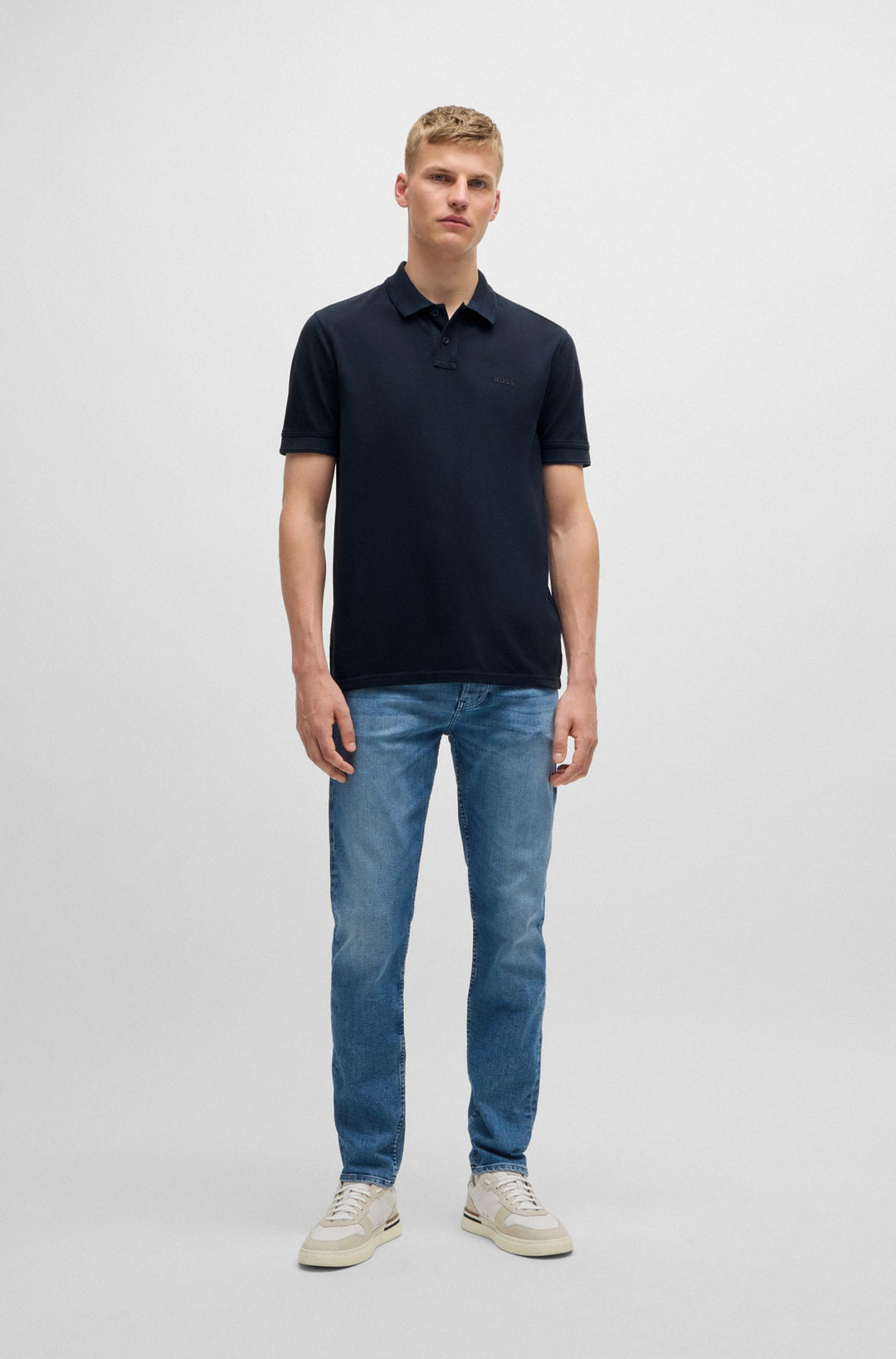 BOSS Regular Fit Polos in Cotton - PRIME 10256692 01-50507813- Concorde Fashion#color_navy-404