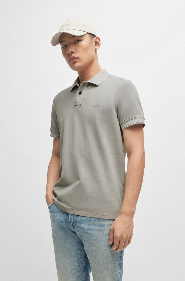 BOSS Regular Fit Polos in Cotton - PRIME 10256692 01-50507813- Concorde Fashion#color_grey-051