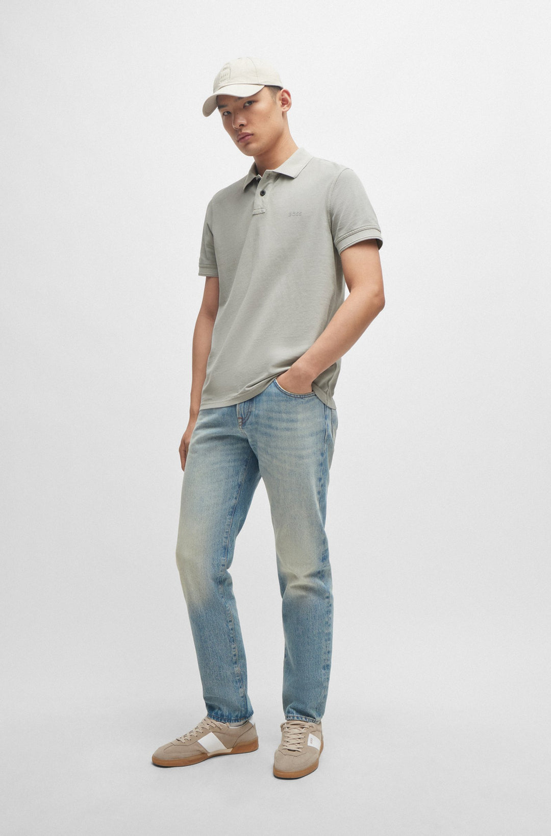 BOSS Regular Fit Polos in Cotton - PRIME 10256692 01-50507813- Concorde Fashion#color_grey-051