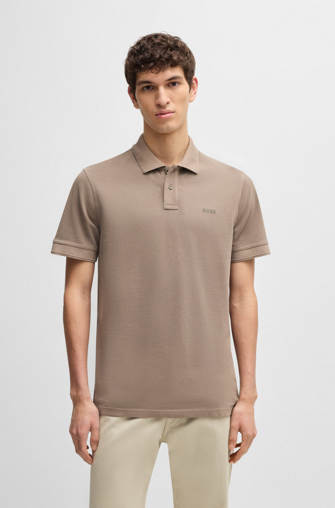 BOSS Polos Regular Fit in Cotton - PRIME 10256692 01-50507813- Concorde Fashion#color_beige-294