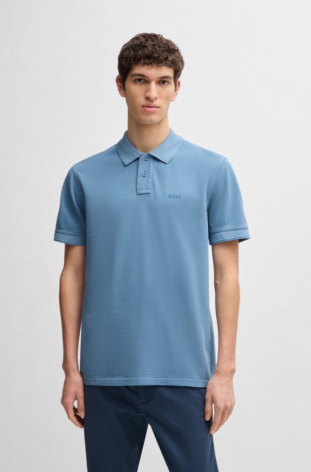 BOSS Polos Regular Fit in Cotton - PRIME 10256692 01-50507813- Concorde Fashion#color_blue-462