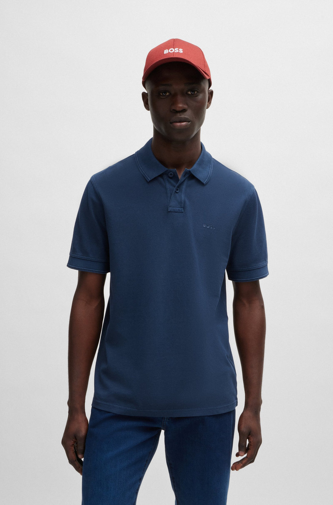 BOSS Polos Regular Fit in Cotton - PRIME 10256692 01-50507813- Concorde Fashion#color_blue-464