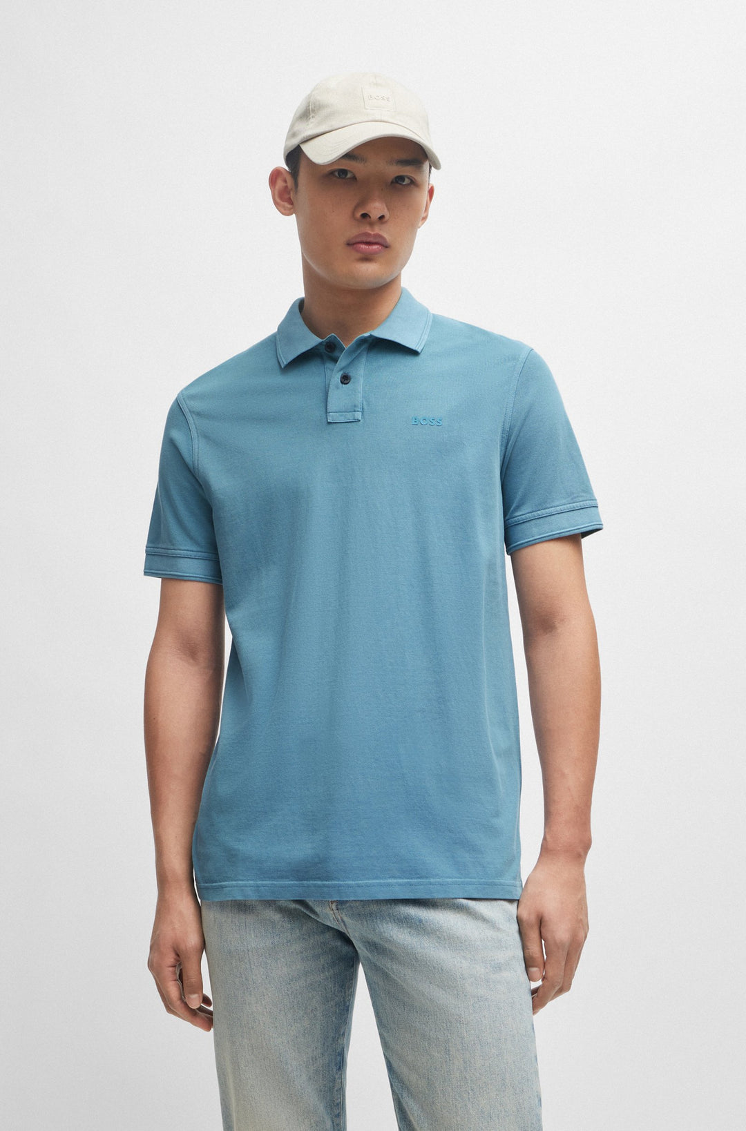 BOSS Regular Fit Polos in Cotton - PRIME 10256692 01-50507813- Concorde Fashion#color_blue-486