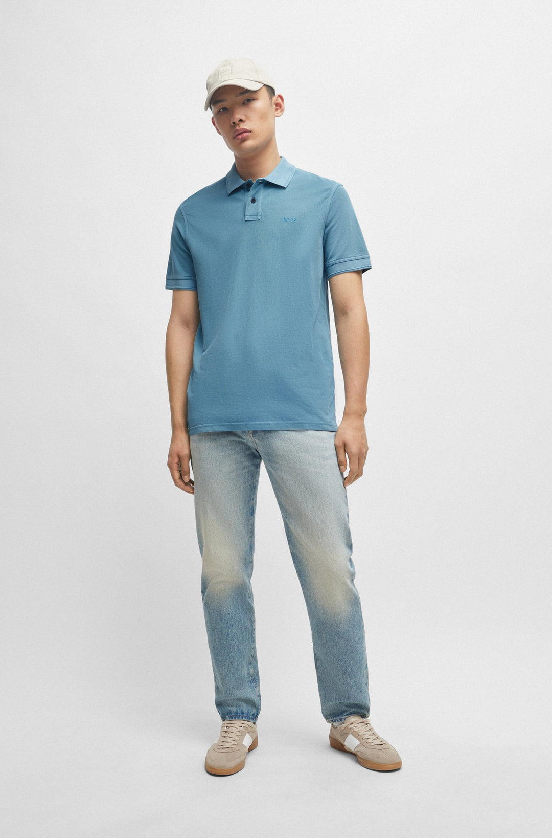 BOSS Regular Fit Polos in Cotton - PRIME 10256692 01-50507813- Concorde Fashion#color_blue-486
