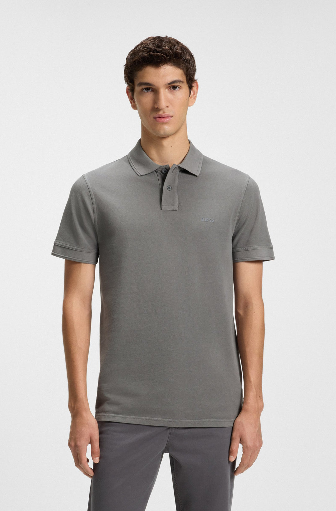 BOSS Polos Regular Fit in Cotton - PRIME 10256692 01-50507813- Concorde Fashion#color_grey-062