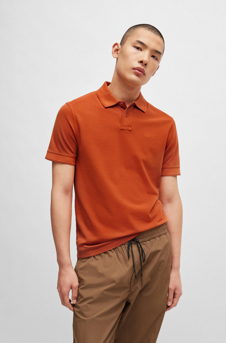 BOSS Polos Regular Fit in Cotton - PRIME 10256692 01-50507813- Concorde Fashion#color_orange-840