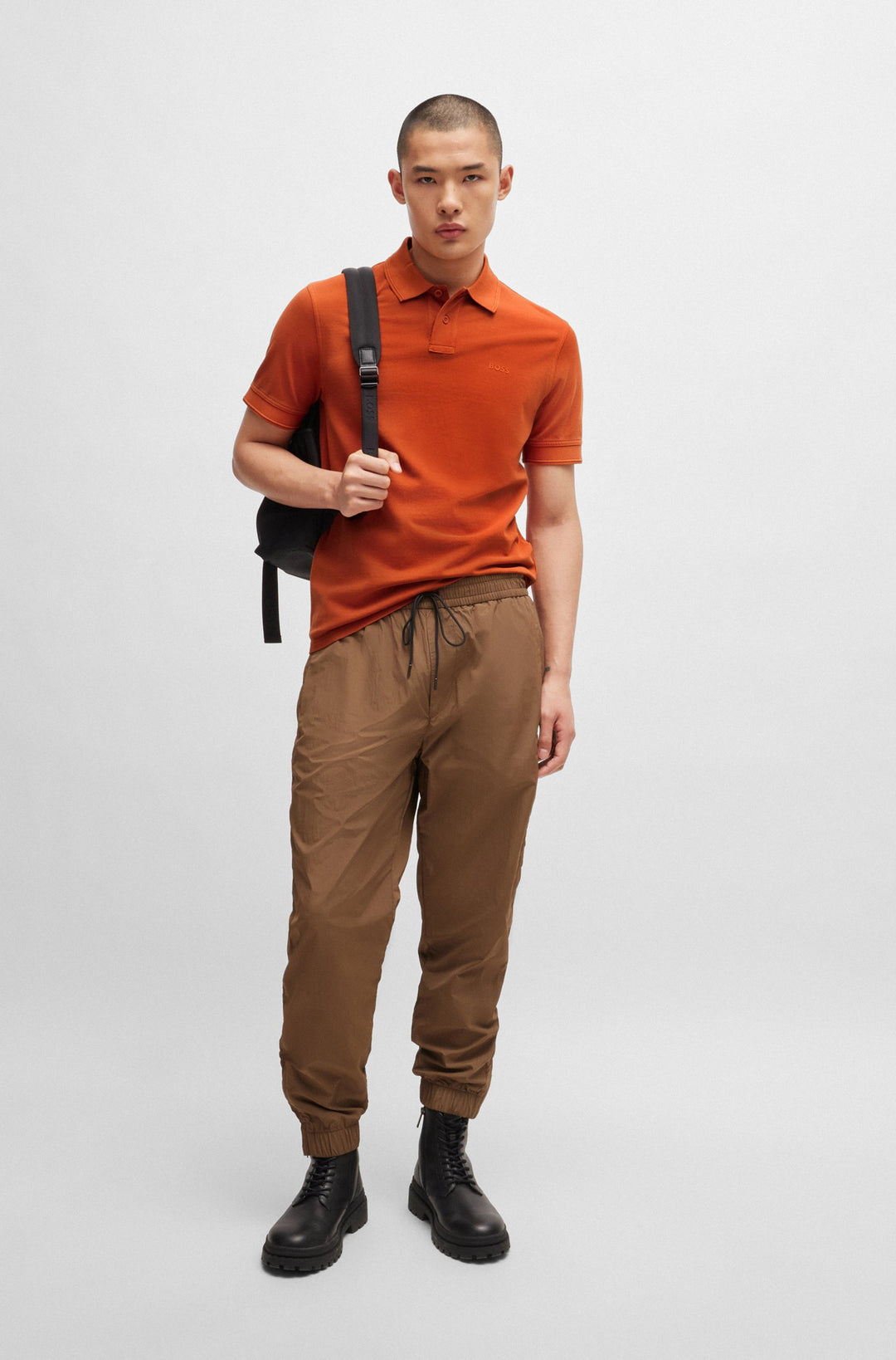BOSS Polos Regular Fit in Cotton - PRIME 10256692 01-50507813- Concorde Fashion#color_orange-840