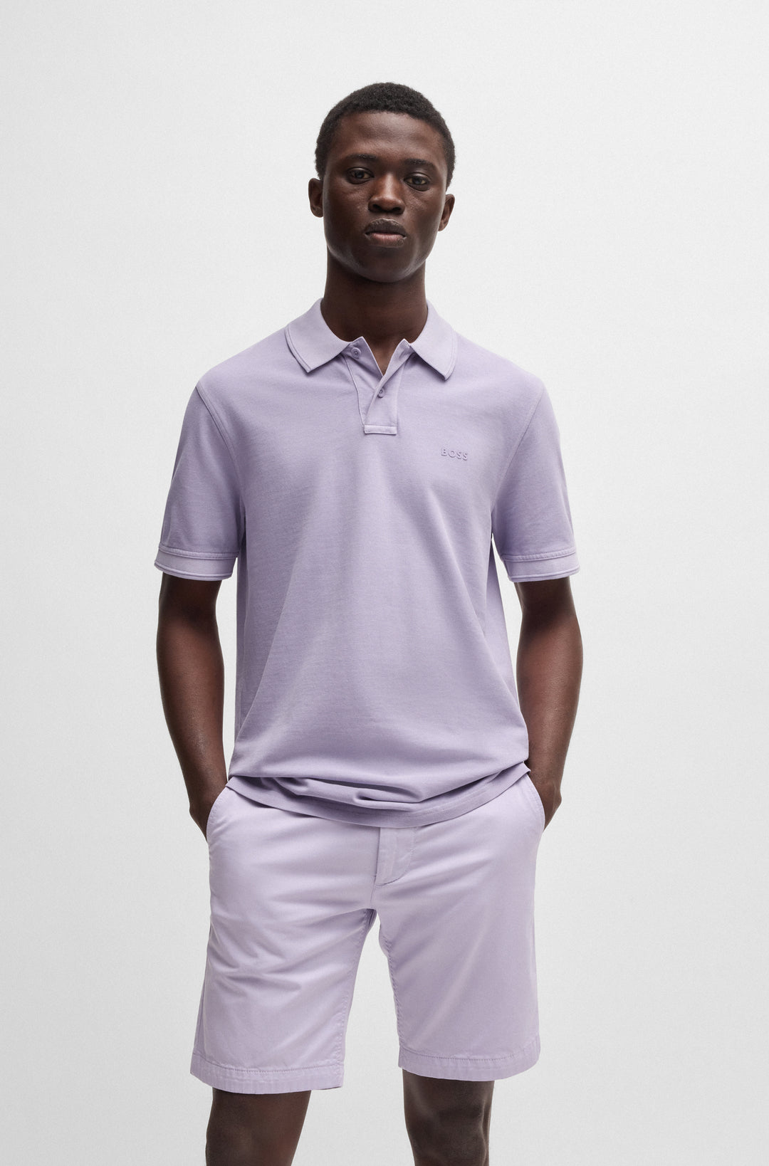 BOSS Polos Regular Fit in Cotton - PRIME 10256692 01-50507813- Concorde Fashion#color_purple-543