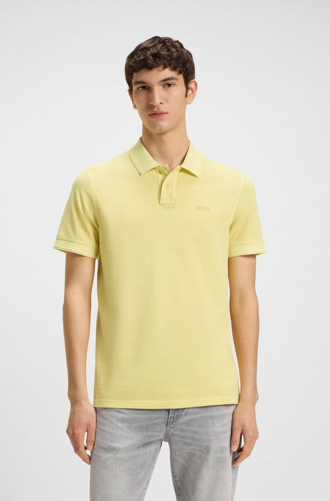 BOSS Polos Regular Fit in Cotton - PRIME 10256692 01-50507813- Concorde Fashion#color_yellow-751