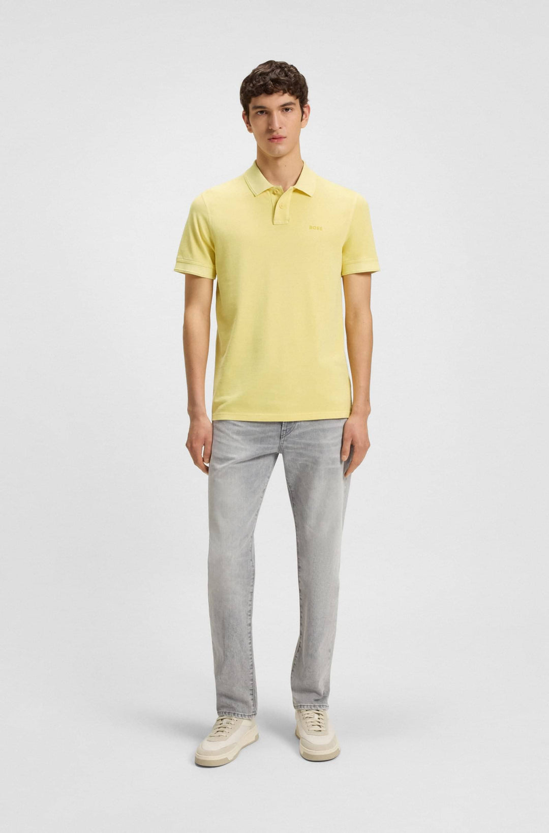 BOSS Polos Regular Fit in Cotton - PRIME 10256692 01-50507813- Concorde Fashion#color_yellow-751
