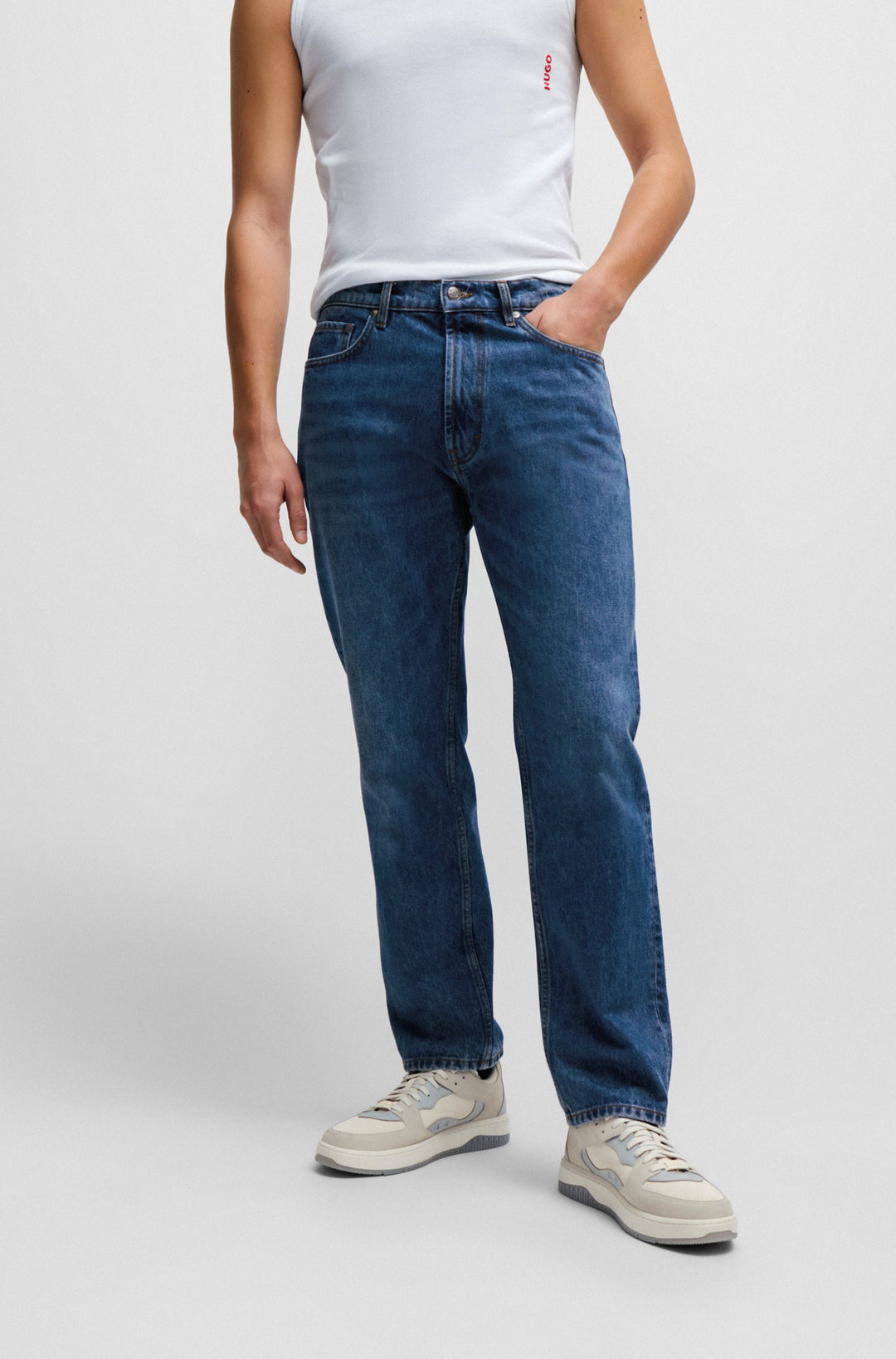 HUGO Regular Fit Jeans in Cotton - HUGO 640 10256702 01-50507477- Concorde Fashion#color_blue-420