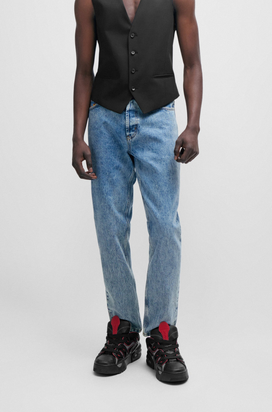 HUGO Tapered Fit Jeans in Cotton - HUGO 634 10256702 02-50507478- Concorde Fashion#color_blue-440