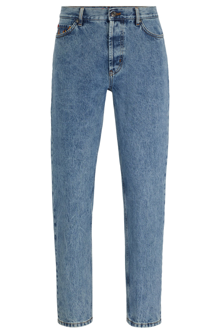 HUGO Tapered Fit Jeans in Cotton - HUGO 634 10256702 02-50507478- Concorde Fashion#color_blue-440