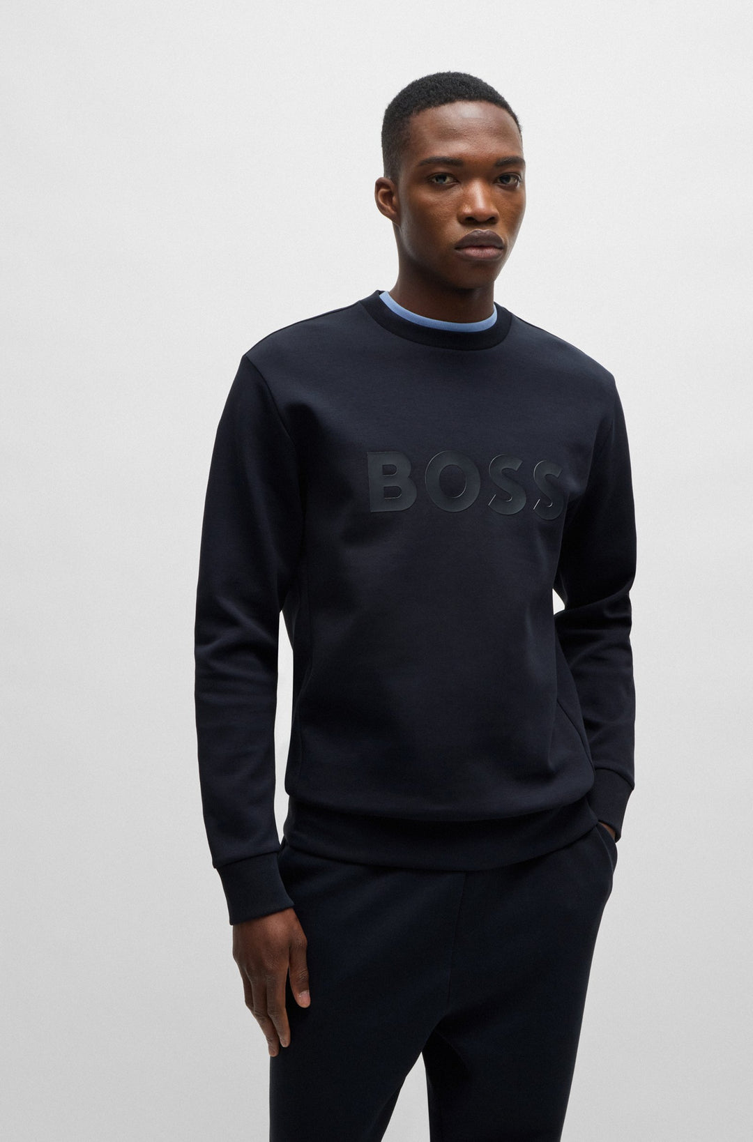 BOSS Sweatshirts Regular Fit in Cotton Mix - SALBO 10256713 01-50506119- Concorde Fashion#color_navy-402