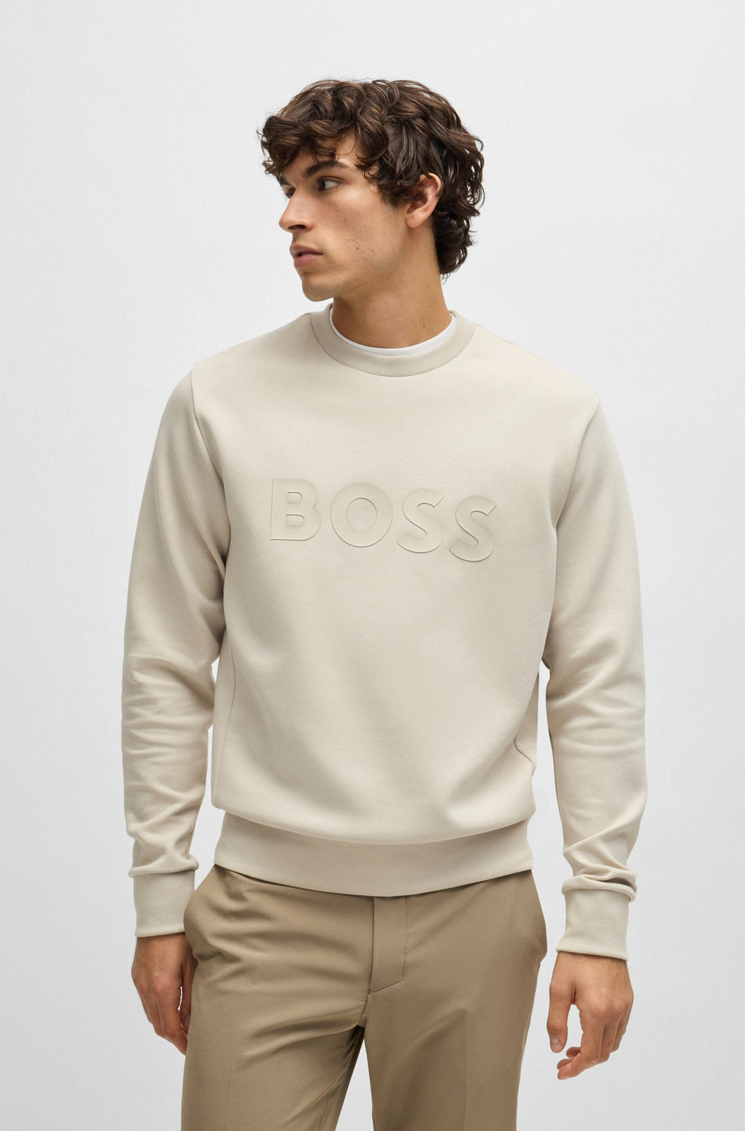BOSS Sweatshirts Regular Fit in Cotton Mix - SALBO 10256713 01-50506119- Concorde Fashion#color_beige-271
