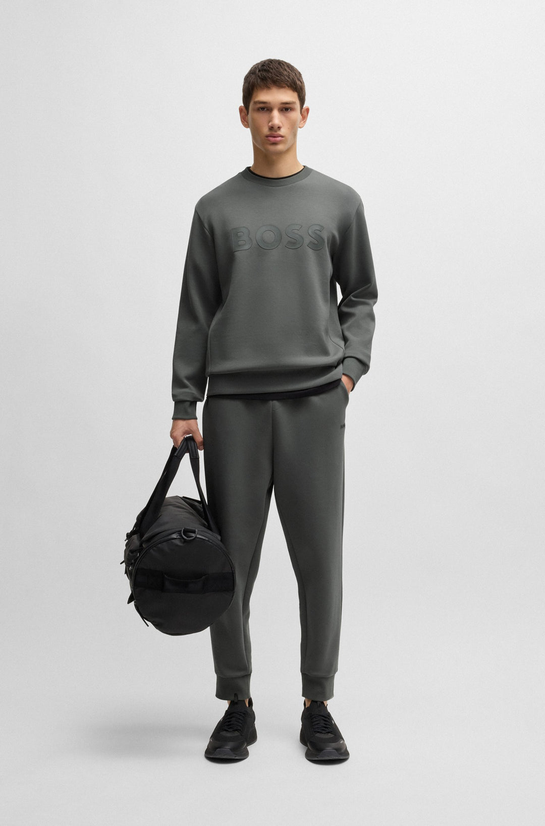 BOSS Sweatshirts Regular Fit in Cotton Mix - SALBO 10256713 01-50506119- Concorde Fashion#color_grey-056