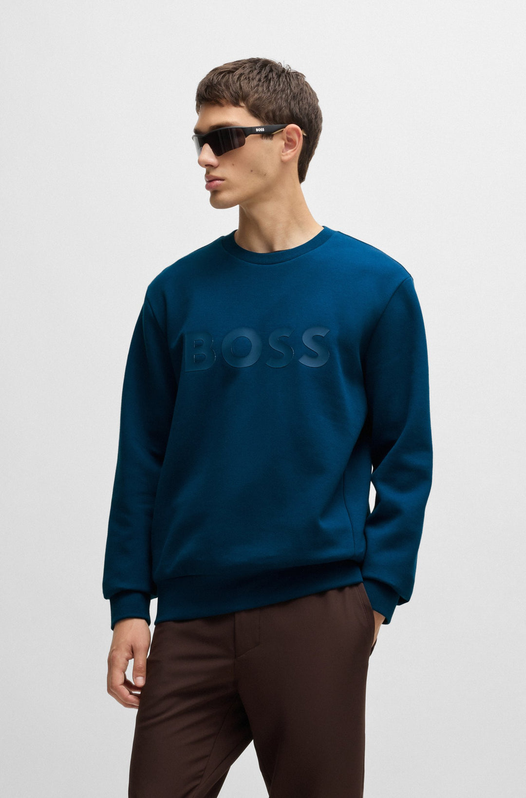 BOSS Sweatshirts Regular Fit in Cotton Mix - SALBO 10256713 01-50506119- Concorde Fashion#color_blue-494