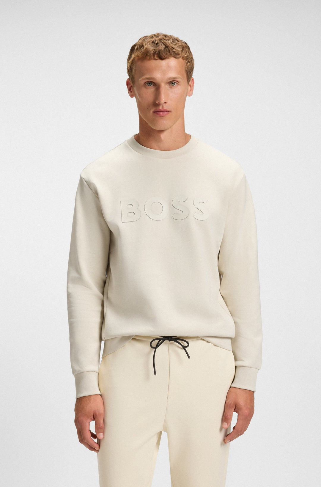 BOSS Sweatshirts Regular Fit in Cotton Mix - SALBO 10256713 01-50506119- Concorde Fashion#color_white-131