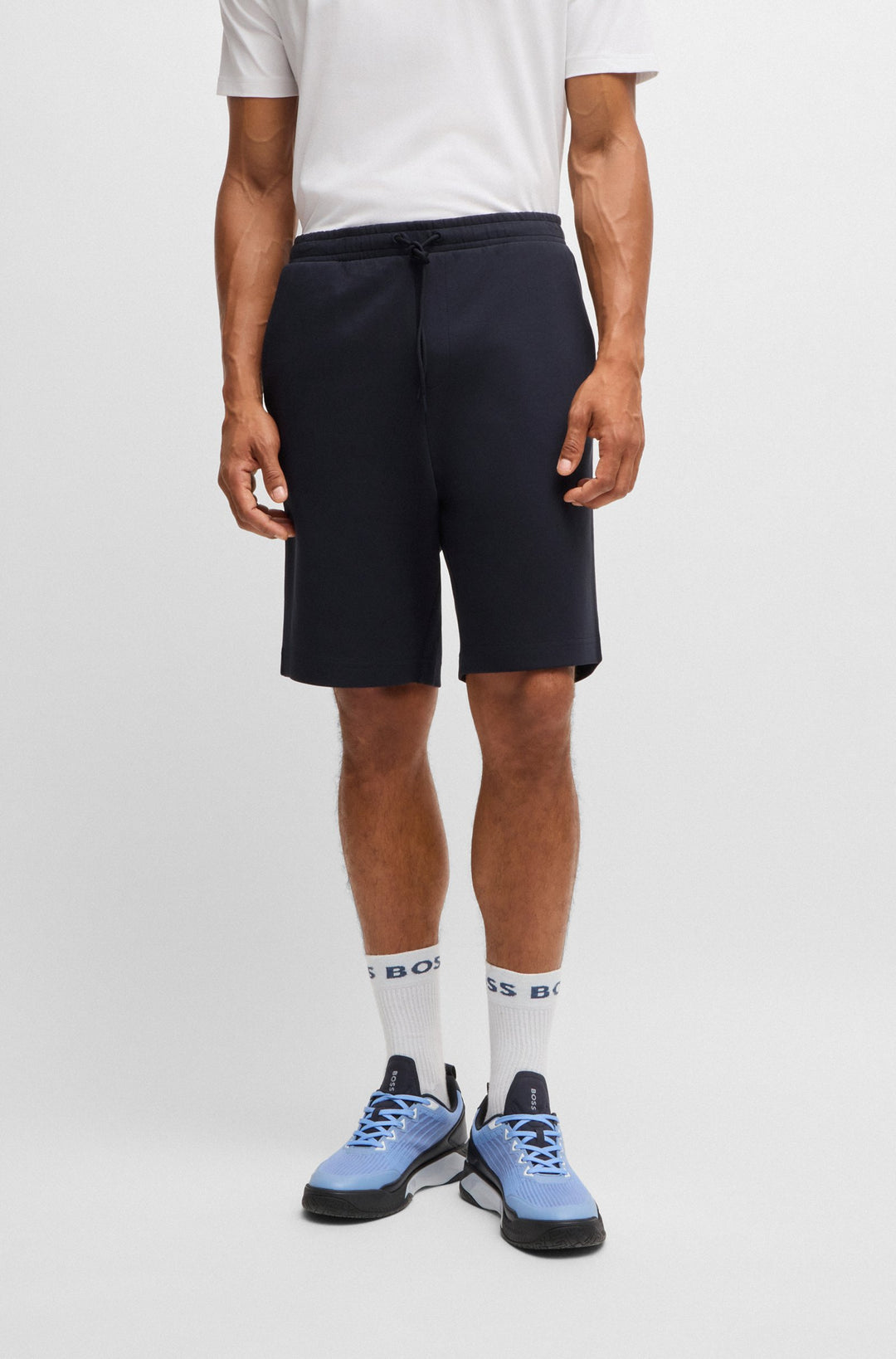 BOSS Shorts Regular Fit in Cotton Mix - HEADLO 10256713 01-50506120- Concorde Fashion#color_navy-402