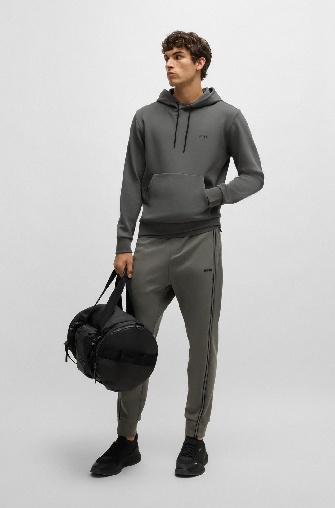 BOSS Hoodies Regular Fit in Cotton Mix - SOODY 10256713 01-50506130- Concorde Fashion#color_grey-056