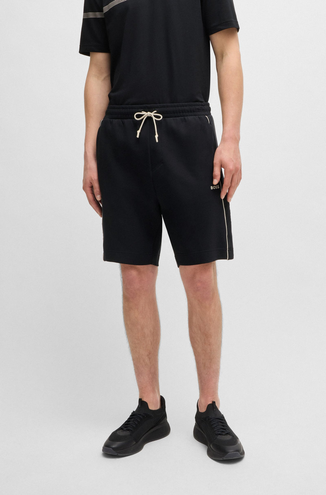 BOSS Shorts Regular Fit in Cotton Mix - HEADLO 1 10256713 01-50518195- Concorde Fashion#color_black-001