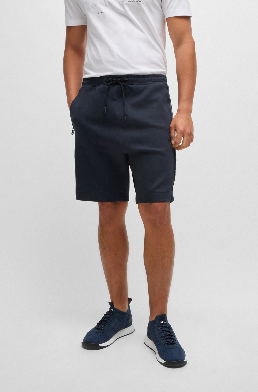 BOSS Shorts Regular Fit in Cotton Mix - HEADLO 1 10256713 01-50518195- Concorde Fashion#color_navy-402