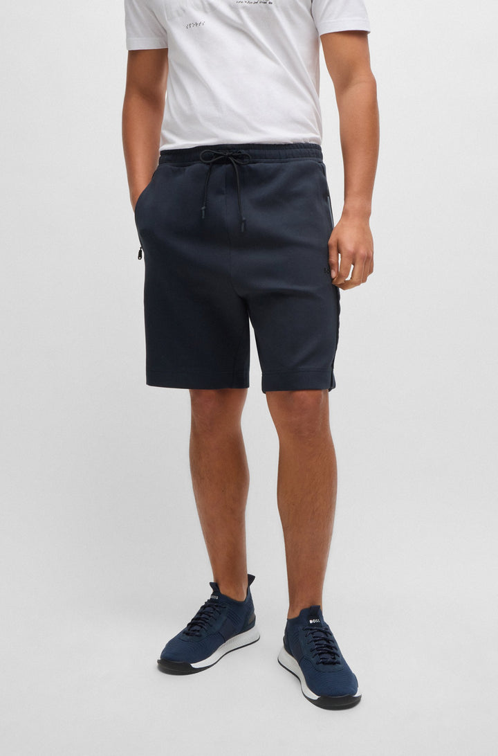BOSS Shorts Regular Fit in Cotton Mix - HEADLO 1 10256713 01-50518195- Concorde Fashion#color_navy-402