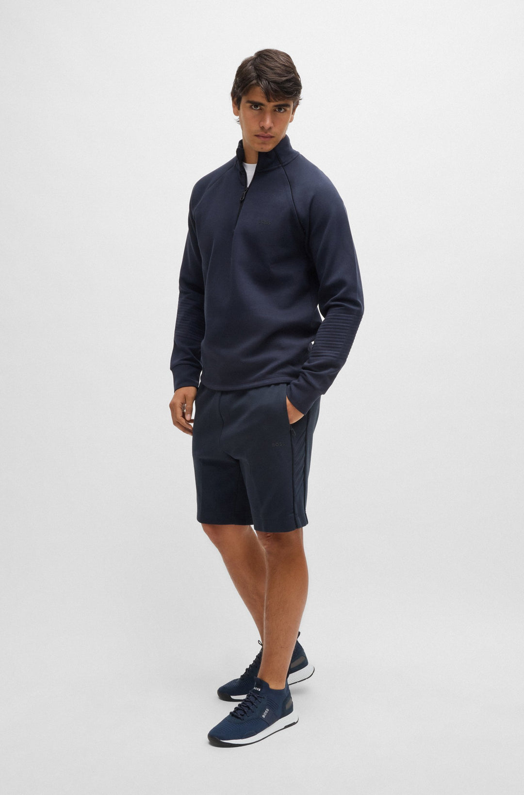 BOSS Shorts Regular Fit in Cotton Mix - HEADLO 1 10256713 01-50518195- Concorde Fashion#color_navy-402