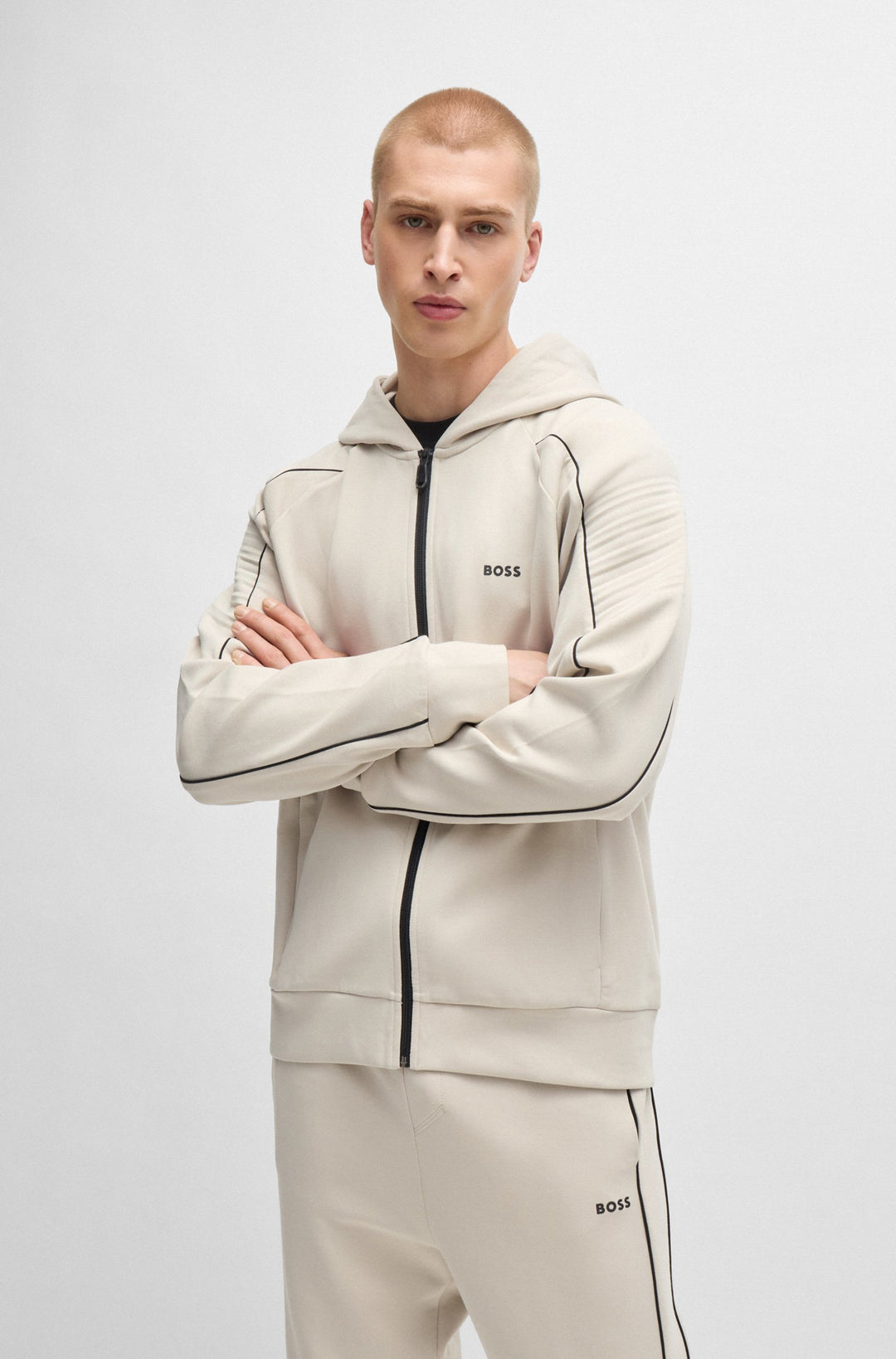 BOSS Hoodies Regular Fit in Cotton Mix - SAGGY 1 10256713 01-50518197- Concorde Fashion#color_beige-271