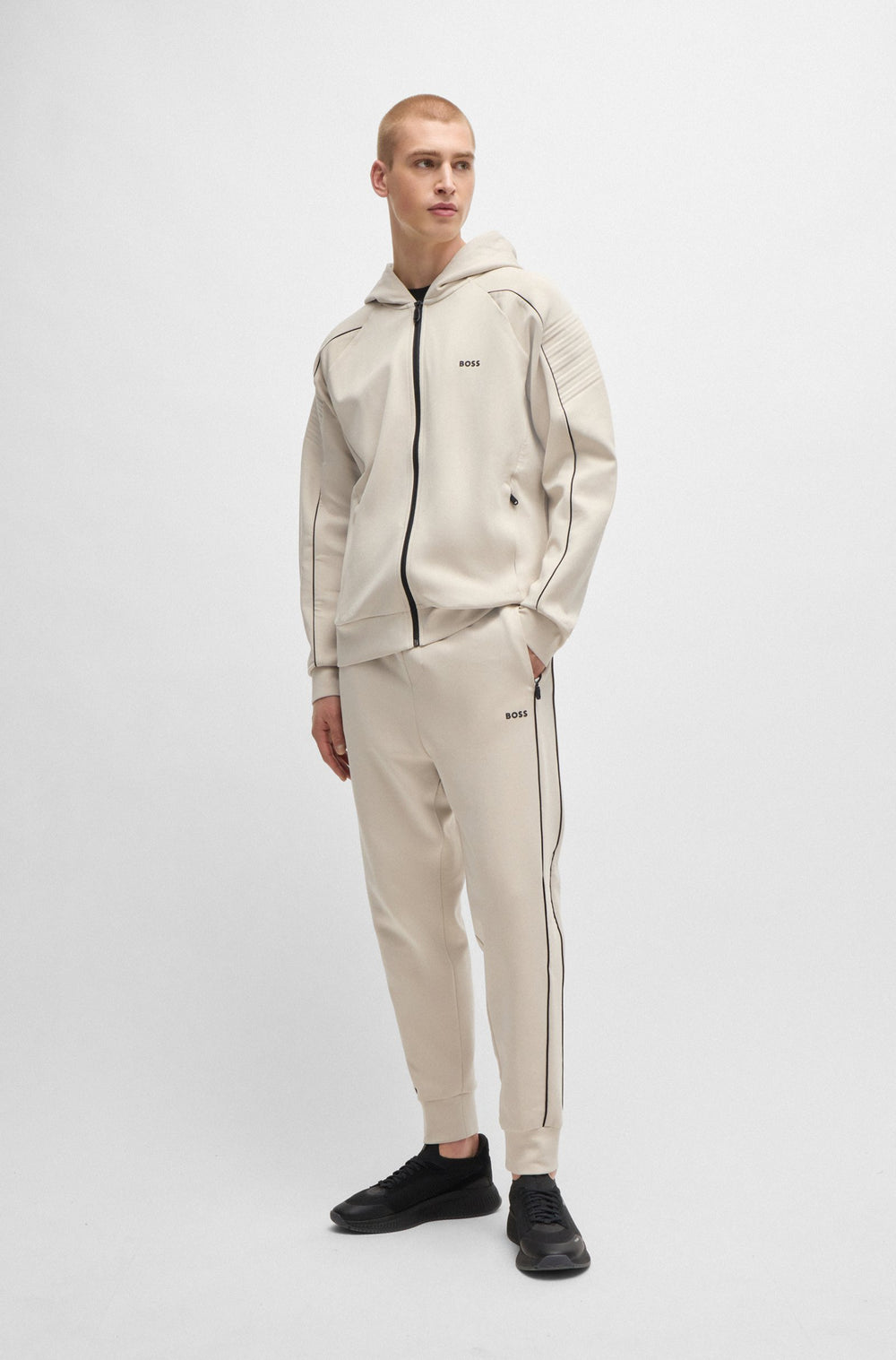 BOSS Hoodies Regular Fit in Cotton Mix - SAGGY 1 10256713 01-50518197- Concorde Fashion#color_beige-271