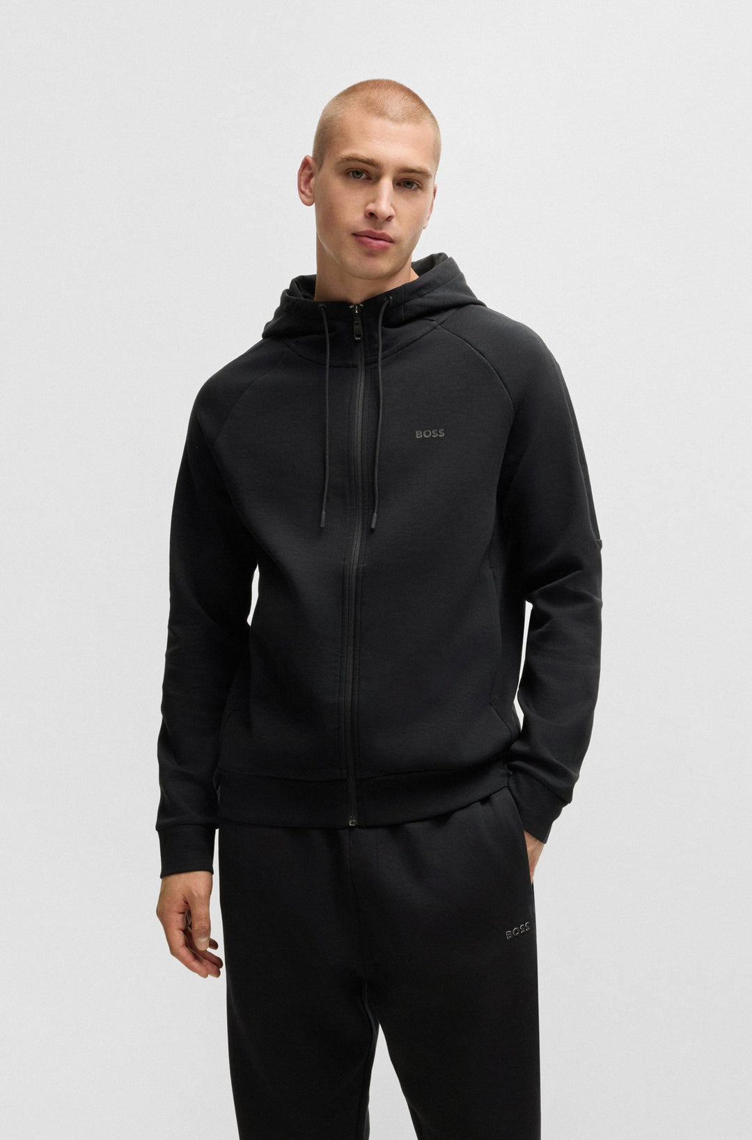 BOSS Tracksuits Regular Fit in Cotton Mix - TRACKSUIT SET 10256713 01-50519395- Concorde Fashion#color_black-001