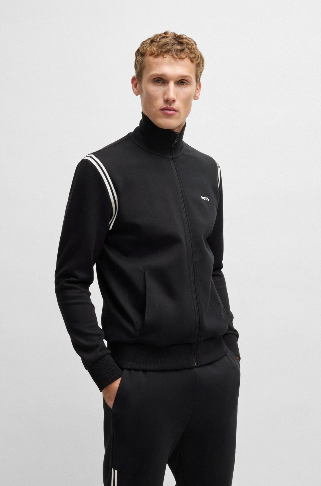 BOSS Tracksuits,Tracksuit Regular Fit in Cotton Mix - TRACKSUIT SET 10256713 01-50533738- Concorde Fashion#color_black-002