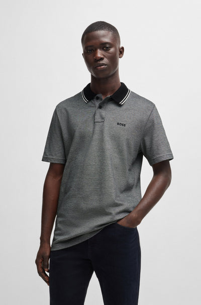 BOSS Polos Relaxed Fit in Cotton - PEOXFORDNEW 10256894 01-50507814- Concorde Fashion#color_black-001