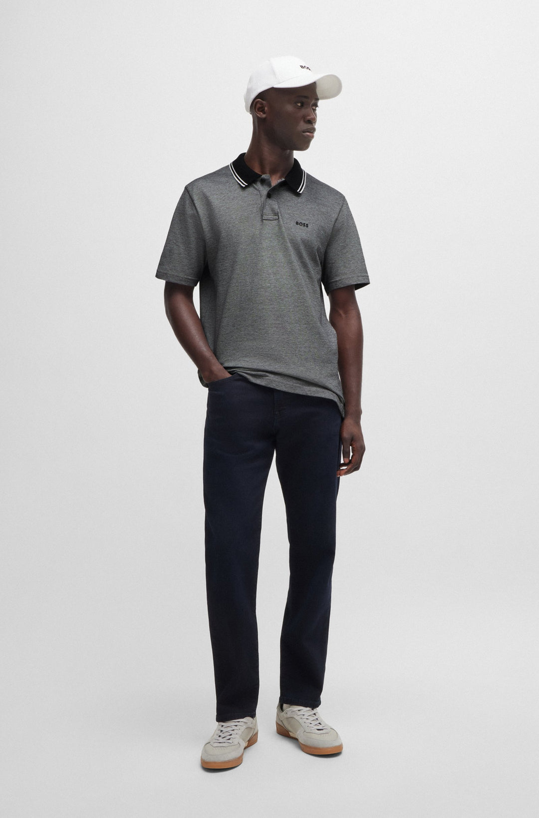 BOSS Polos Relaxed Fit in Cotton - PEOXFORDNEW 10256894 01-50507814- Concorde Fashion#color_black-001