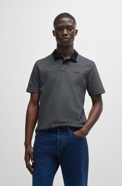 BOSS Polos Relaxed Fit in Cotton - PEOXFORDNEW 10256894 01-50507814- Concorde Fashion#color_navy-404
