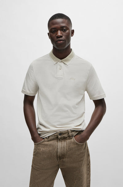 BOSS Polos Relaxed Fit in Cotton - PEOXFORDNEW 10256894 01-50507814- Concorde Fashion#color_beige-271