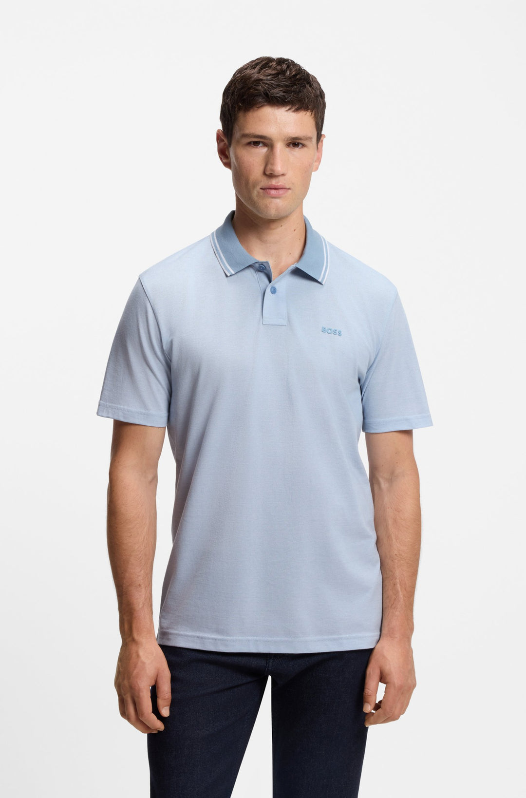 BOSS Polos Relaxed Fit in Cotton - PEOXFORDNEW 10256894 01-50507814- Concorde Fashion#color_blue-451