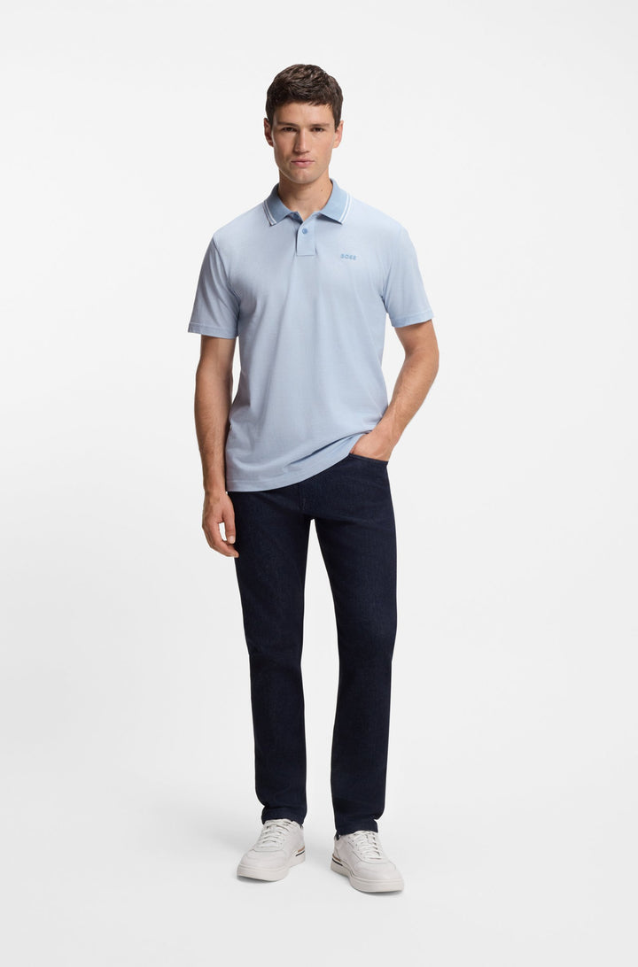 BOSS Polos Relaxed Fit in Cotton - PEOXFORDNEW 10256894 01-50507814- Concorde Fashion#color_blue-451