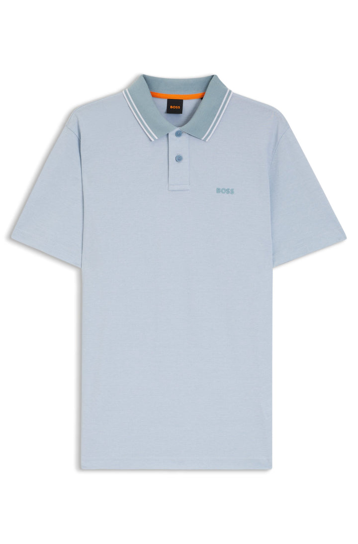 BOSS Polos Relaxed Fit in Cotton - PEOXFORDNEW 10256894 01-50507814- Concorde Fashion#color_blue-451