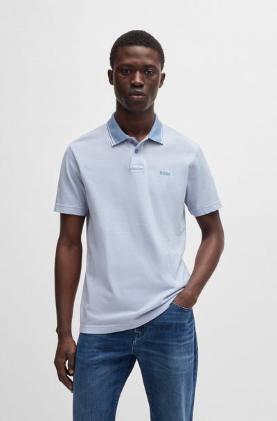 BOSS Polos Relaxed Fit in Cotton - PEOXFORDNEW 10256894 01-50507814- Concorde Fashion#color_blue-462