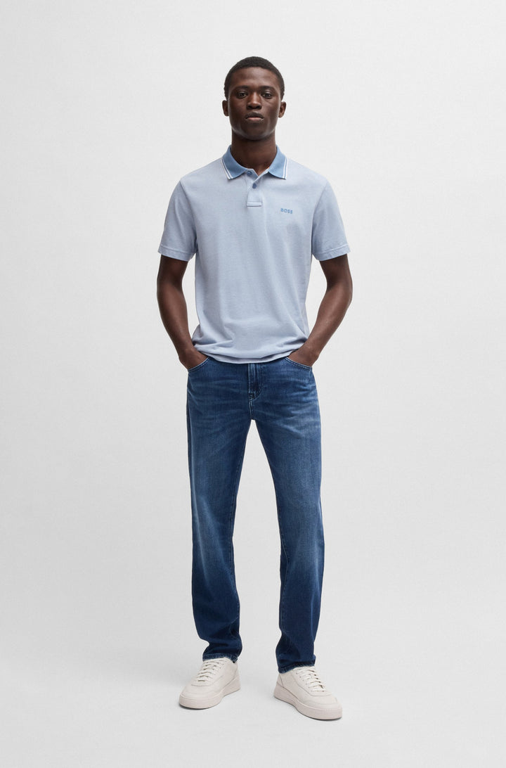 BOSS Polos Relaxed Fit in Cotton - PEOXFORDNEW 10256894 01-50507814- Concorde Fashion#color_blue-462
