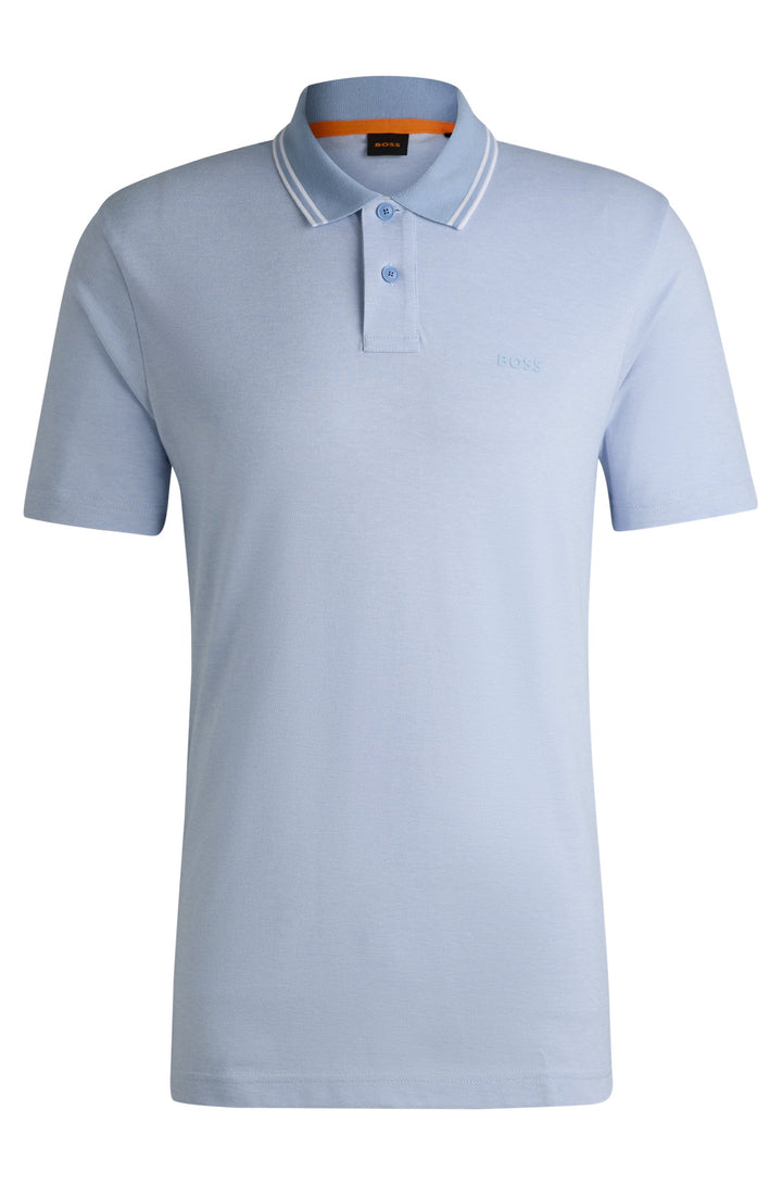 BOSS Polos Relaxed Fit in Cotton - PEOXFORDNEW 10256894 01-50507814- Concorde Fashion#color_blue-470