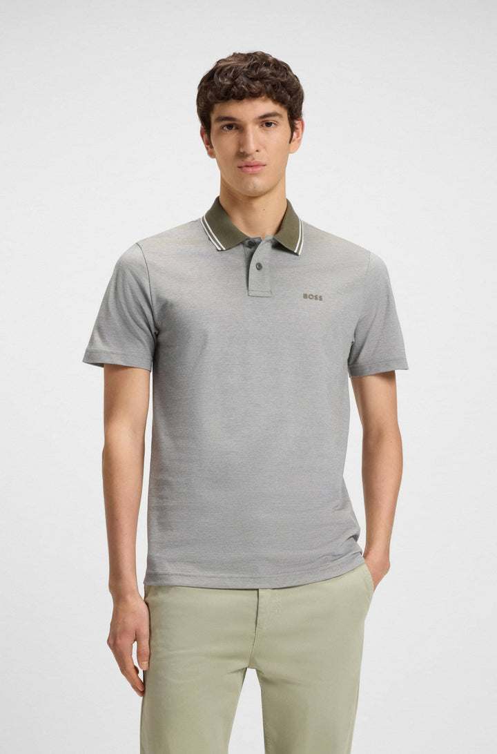 BOSS Polos Relaxed Fit in Cotton - PEOXFORDNEW 10256894 01-50507814- Concorde Fashion#color_green-342